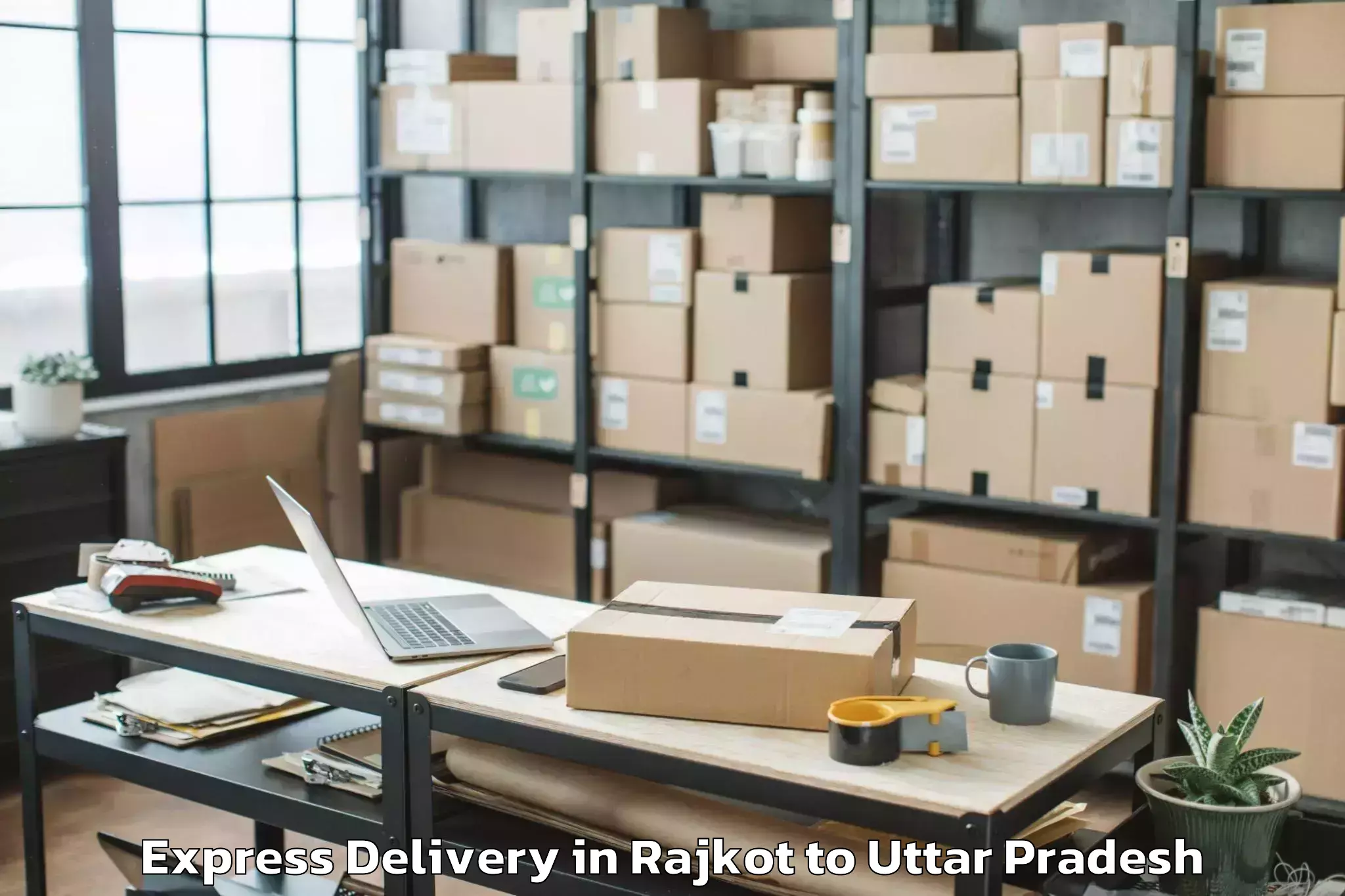 Leading Rajkot to Orai Express Delivery Provider